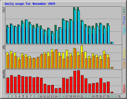 Daily usage for November 2025