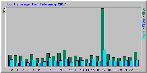 Hourly usage for February 2017