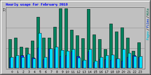 Hourly usage for February 2018