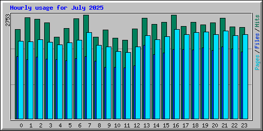 Hourly usage for July 2025